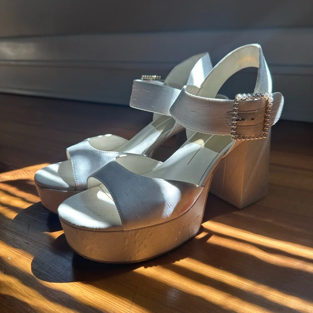 Dolce Vita Platform Heels with Pearl Buckle